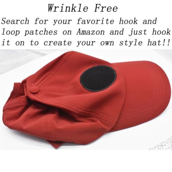 Unstructured Baseball Cap with Velcro Patches Customizable Holiday Trucker Hat - Picture 7 of 8